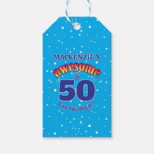 PHANTASTISCH 50 Geburtstag auf BLAU Geschenkanhänger