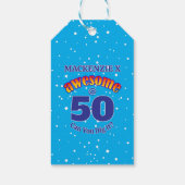 PHANTASTISCH 50 Geburtstag auf BLAU Geschenkanhänger (Rückseite)