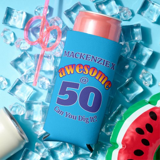 PHANTASTISCH 50 Geburtstag auf BLAU Selters Dosenkühler (In Situ Sommer)