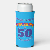 PHANTASTISCH 50 Geburtstag auf BLAU Selters Dosenkühler (Seltzer Vorderseite)