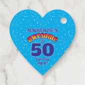 PHANTASTISCH 50 GeburtstagsLICHT BLAU Geschenkanhänger (Rückseite)