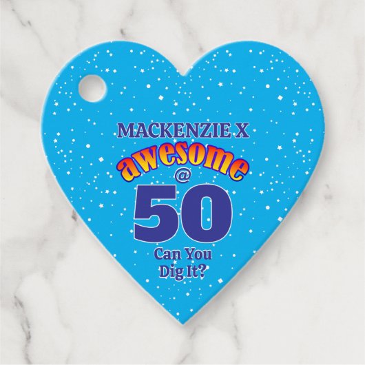 PHANTASTISCH 50 GeburtstagsLICHT BLAU Geschenkanhänger (Vorderseite)