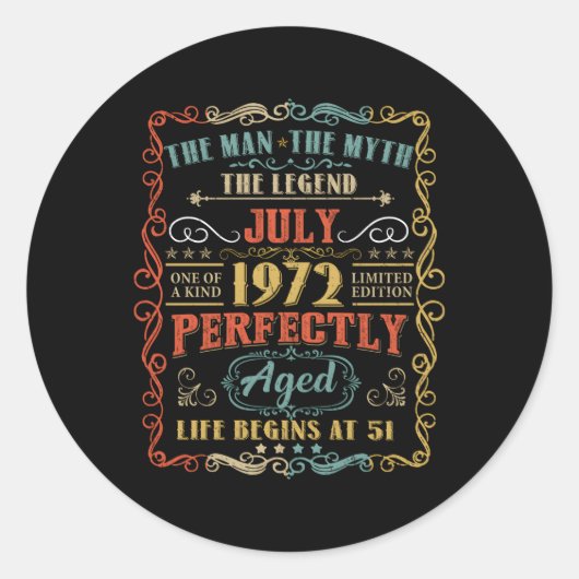 phantastisch 51. Juli 1972 51 Runder Aufkleber (Vorderseite)