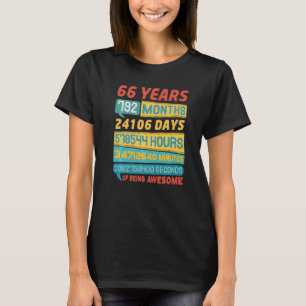 Phantastisch 66 Jahre alt Vintag 66. Geburtstag T-Shirt