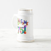 Phantastisch 75 T - Shirt und Geschenke zum Geburt Bierglas (Vorderseite Links)