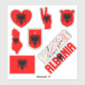 Phantastisch Albanien - Staatssymbole Aufkleber (Blatt)