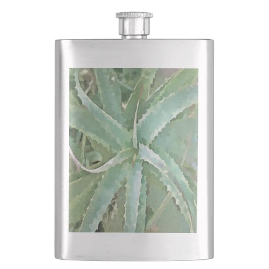 Phantastisch Aloe Vera Akrylic Art Flachmann (Vorderseite)