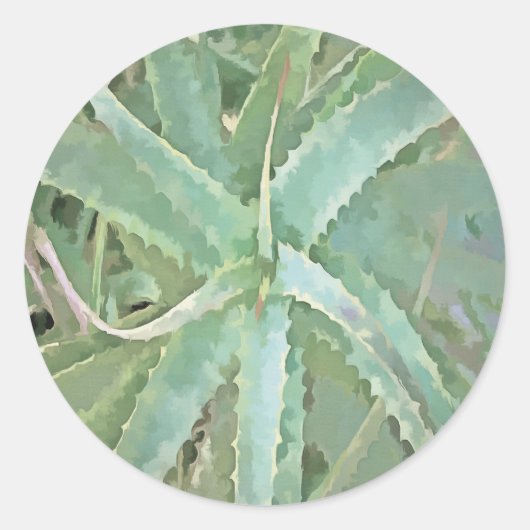 Phantastisch Aloe Vera Akrylic Art Runder Aufkleber (Vorderseite)
