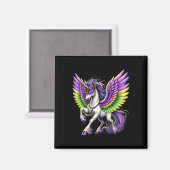 Phantastisch Apparel Unicorn Mardi Gras - Multicol Magnet (Vorderseite/Rückseite)