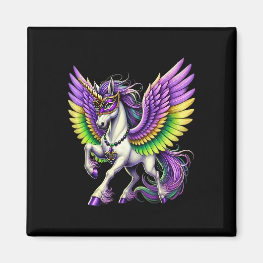 Phantastisch Apparel Unicorn Mardi Gras - Multicol Magnet (Vorne)