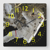 Phantastisch Astronaut Quadratische Wanduhr (Vorderseite)