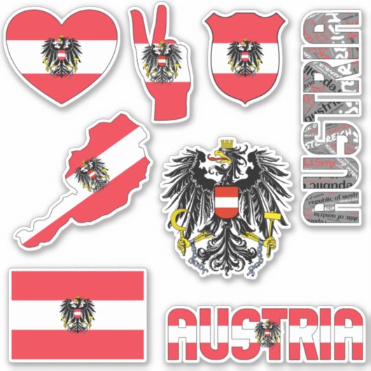 Phantastisch Austria Shapes Staatssymbole Aufkleber (Vorderseite)