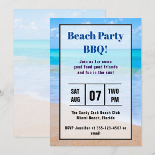 Phantastisch Beach Tropical Foto Beach GRILLEN lad Einladung