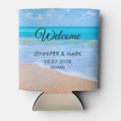 Phantastisch Beach Tropical Scene Foto Hochzeit Dosenkühler (Vorderseite)