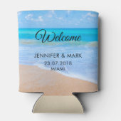 Phantastisch Beach Tropical Scene Foto Hochzeit Dosenkühler (Rückseite)