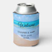 Phantastisch Beach Tropical Scene Foto Hochzeit Dosenkühler (Kanne Rückseite)