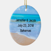 Phantastisch Beach Tropical Scene Foto Hochzeit Keramikornament (Rechts)