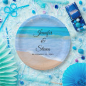 Phantastisch Beach Tropical Scene Foto Hochzeit Pappteller (Party)