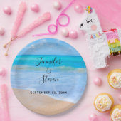 Phantastisch Beach Tropical Scene Foto Hochzeit Pappteller (Party)