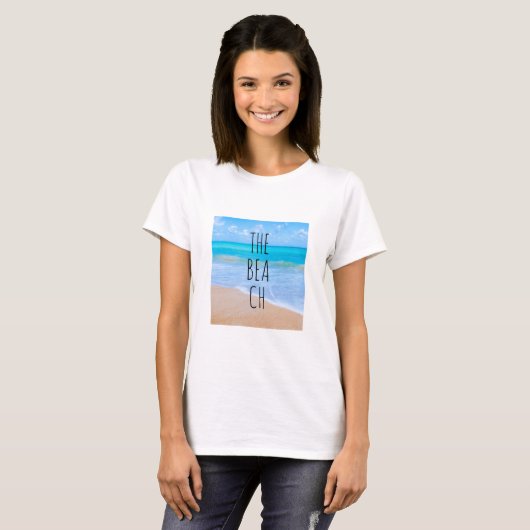 Phantastisch Beach Tropical Scene Foto T-Shirt (Vorne ganz)
