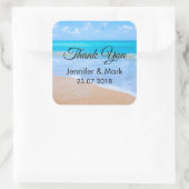 Phantastisch Beach Tropical Scene Foto Vielen Dank Quadratischer Aufkleber (Tasche)