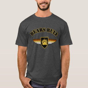 Phantastisch Bears Rule Bear Prilag Flag Wings Bea T-Shirt