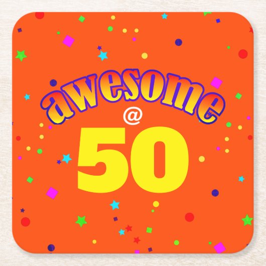 Phantastisch bei 50 rechteckiger pappuntersetzer (Vorderseite)