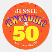 Phantastisch bei 50 runder aufkleber (Vorderseite)