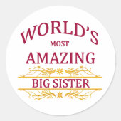Phantastisch Big Sister Runder Aufkleber (Vorderseite)