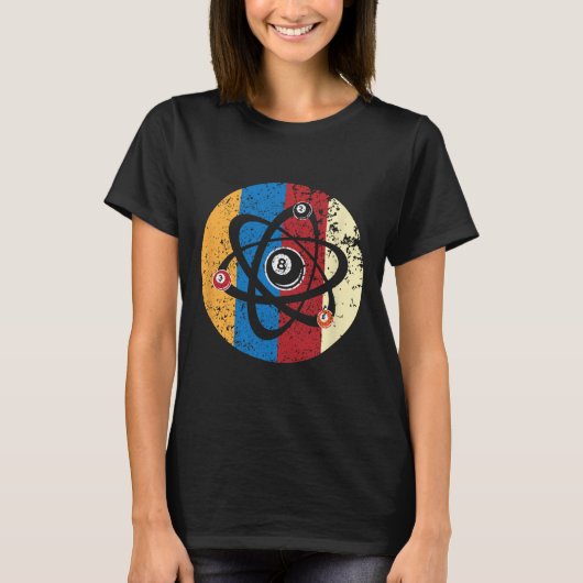 Phantastisch Billard Ball Atom Science Pool Player T-Shirt (Vorderseite)