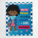 Phantastisch Black Girl Puzzle<br><div class="desc">Du bist ein mutiges,  leuchtendes,  phantastisches Mädchen! Personalisiertes Rätsel! Karo aus mehr meiner personalisierten Geschenke!</div>