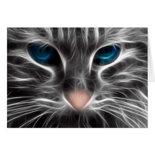 Phantastisch Blue Mit Augen Cat Face (Vorderseite (Horizontal))