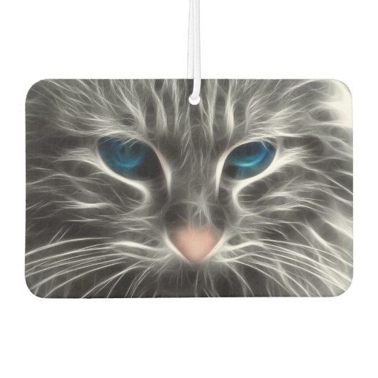 Phantastisch Blue Mit Augen Cat Face Autolufterfrischer (Vorderseite)