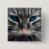 Phantastisch Blue Mit Augen Cat Face Button (Vorderseite)