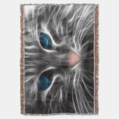 Phantastisch Blue Mit Augen Cat Face Decke (Vorderseite Vertikal)