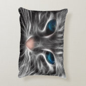 Phantastisch Blue Mit Augen Cat Face Dekokissen (Rückseite(Vertikal))