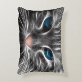 Phantastisch Blue Mit Augen Cat Face Dekokissen (Vorderseite(Vertikal))