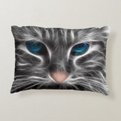 Phantastisch Blue Mit Augen Cat Face Dekokissen (Rückseite)