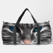 Phantastisch Blue Mit Augen Cat Face Duffle Bag (Rückseite)