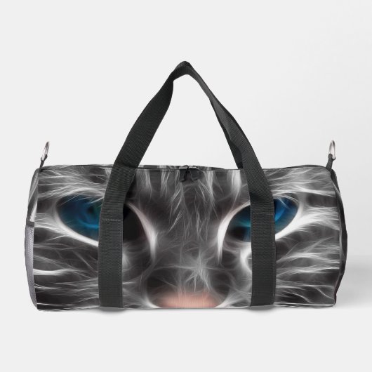 Phantastisch Blue Mit Augen Cat Face Duffle Bag (Rückseite)