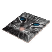 Phantastisch Blue Mit Augen Cat Face Fliese (Seite)