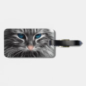 Phantastisch Blue Mit Augen Cat Face Gepäckanhänger (Rückseite horizontal)