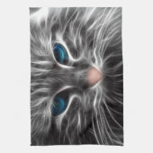 Phantastisch Blue Mit Augen Cat Face Geschirrtuch (Vertikal)
