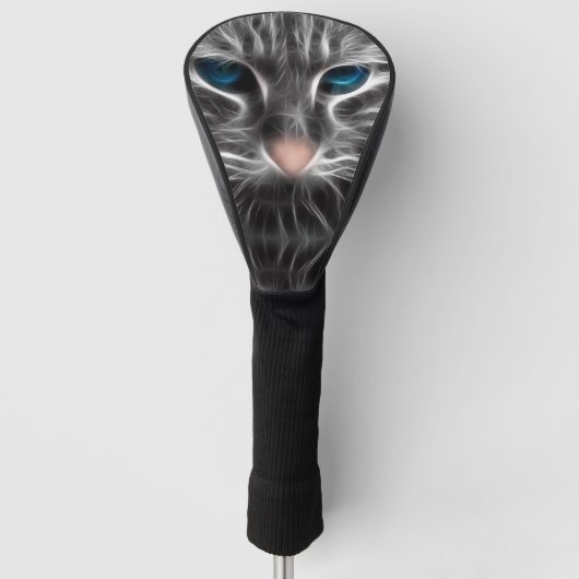 Phantastisch Blue Mit Augen Cat Face Golf Headcover (Vorderseite)