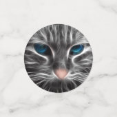 Phantastisch Blue Mit Augen Cat Face Konfetti (Klein Vorderseite)