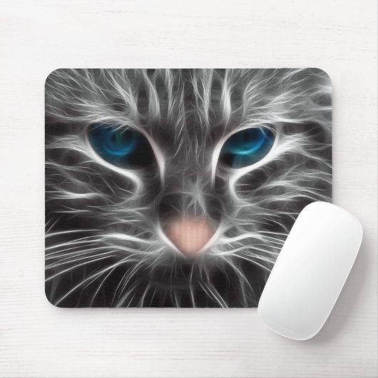 Phantastisch Blue Mit Augen Cat Face Mousepad (Mit Mouse)