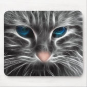 Phantastisch Blue Mit Augen Cat Face Mousepad (Vorne)