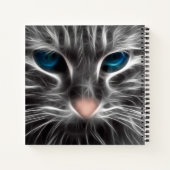 Phantastisch Blue Mit Augen Cat Face Notizblock (Rückseite)