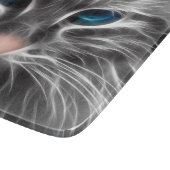 Phantastisch Blue Mit Augen Cat Face Schneidebrett (Ecke)