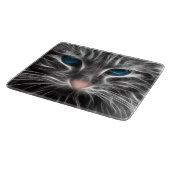 Phantastisch Blue Mit Augen Cat Face Schneidebrett (Ecke)